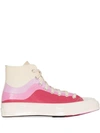 CONVERSE WHITE AND PINK CT70 LACE-UP SNEAKERS