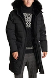 Karl Lagerfeld Men's Down Parka W/ Faux-fur Lining In Black