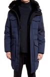 Karl Lagerfeld Men's Down Parka W/ Faux-fur Lining In Navy