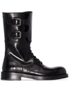 DOLCE & GABBANA POLISHED LEATHER MILITARY BOOTS