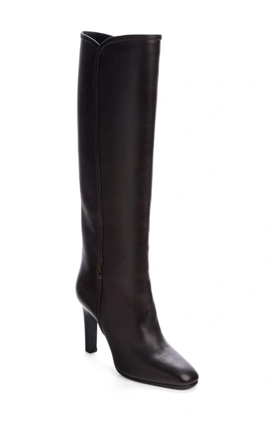 Saint Laurent Jane Boots In Chocolate Smooth Leather In Cioccolato