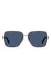 Marc Jacobs 58mm Chained Square Sunglasses In Gold Copper/ Blue Avio