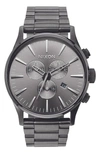 Nixon 'the Sentry' Chronograph Bracelet Watch, 42mm In Gunmetal