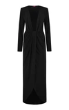 Gauge81 Plunge Dress With Structured Shoulders In Black