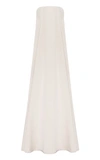 ANNA QUAN DELFINA STRAPLESS CREPE MAXI DRESS