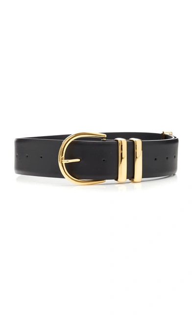 Khaite Bella Leather Belt In Black
