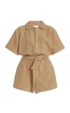 Terry Belted Romper In Neutral