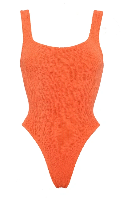 Hunza G Smocked One-piece Swimsuit In Orange