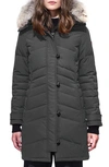 Canada Goose Lorette Fusion Fit Hooded Down Parka With Genuine Coyote Fur Trim In Graphite