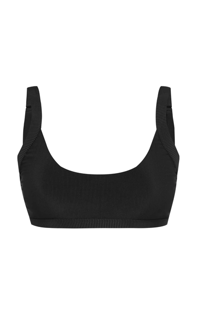 Abysse Liya Crop-top Style Swim Top With Adjustable Straps In Black