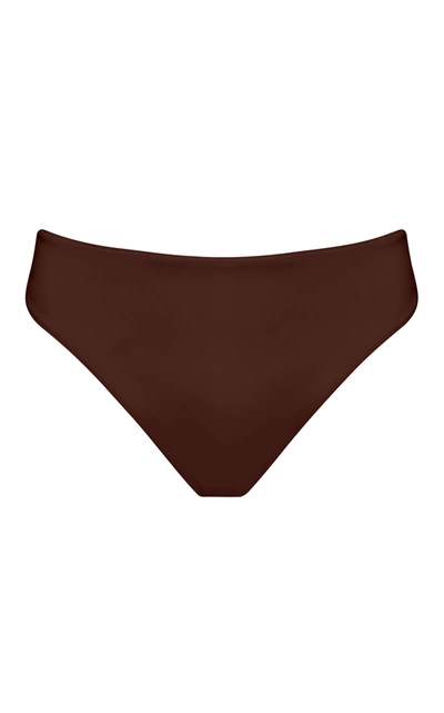 Aexae Women's Mid-rise Bikini Bottoms In Brown