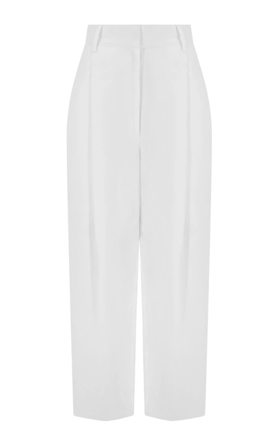 Aexae Linen Straight-leg Pants In White