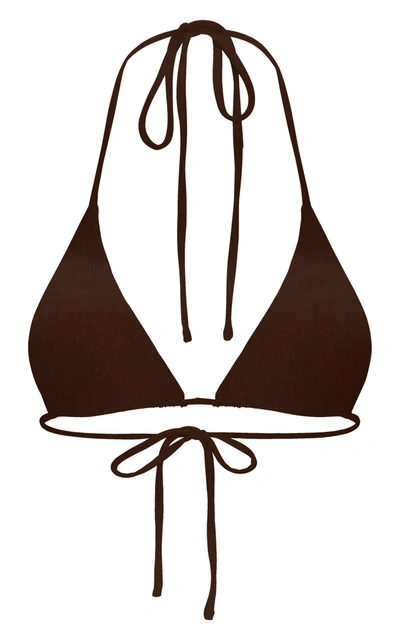 Aexae Tyra Tie-neck Bikini Top In Brown