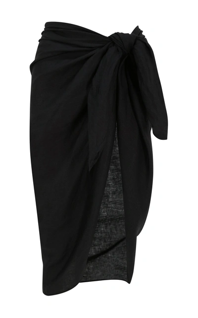 Aexae Linen Sarong In Black