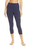 Zella Live In High Waist Pocket Crop Leggings In Navy Nightfall