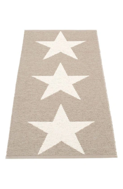 Pappelina Viggo Star Pattern Indoor/outdoor Rug In Mud