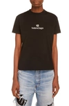 BALENCIAGA SPONSOR LOGO EMBROIDERED FITTED T-SHIRT,612964TJVD9