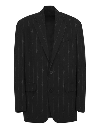 Balenciaga Men's Boxy Fit Blazer In Black