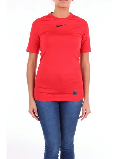 Nike Women's Aauts0003arosso Red Cotton T-shirt