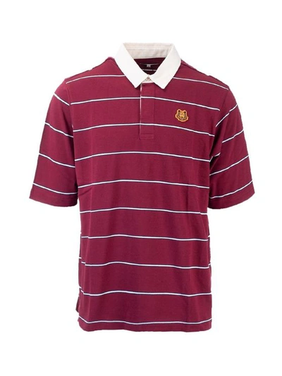Kenzo Tiger Crest Polo Shirt In Burgundy In Red