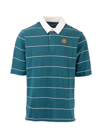 Kenzo Men's Fa65po5074so73 Green Cotton Polo Shirt - Atterley