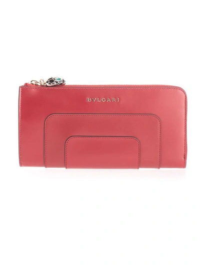 Bulgari Women's  Red Leather Wallet