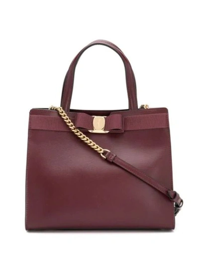 Ferragamo Salvatore  Women's 737156 Burgundy Leather Handbag