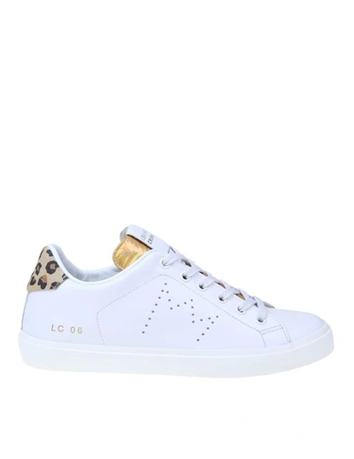 Leather Crown Sneakers In White Leather