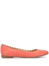 CHLOÉ LAUREN SCALLOPED BALLERINA FLATS