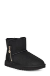 Ugg Mini Bailey Zip Sheepskin-lined Suede Boots In Black