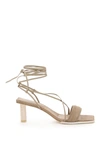 Jacquemus Adour Suede Sandals In Brown (beige)