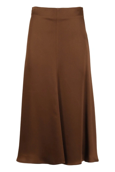 Semicouture Fitted Straight Skirt In Brown