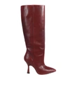 Stuart Weitzman Parton Crocodile-embossed Leather Knee-high Boots In Red