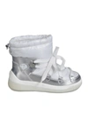 Moncler Insolux Metallic Leather And Padded Shell Ankle Boots In White