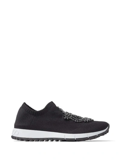 Jimmy Choo Verona Crystal-embellished Sneakers In Black