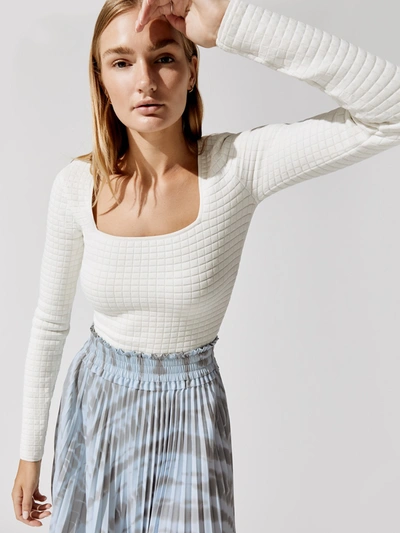 Proenza Schouler Compact Knit Scoop Neck Top In Off White