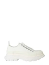 Alexander Mcqueen White Canvas Tread Slick Sneakers In White