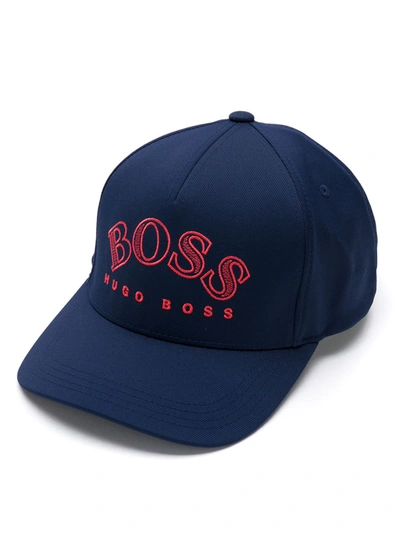 Hugo Boss Embroidered Logo Baseball Cap In Blue