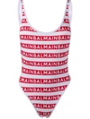 BALMAIN LOGO PATTERN SWIMSUIT