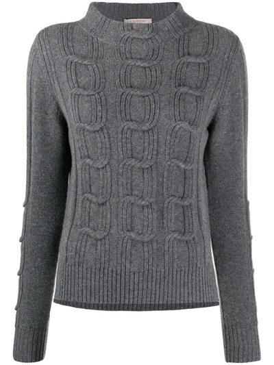 D-exterior Cable-knit Jumper In Grey