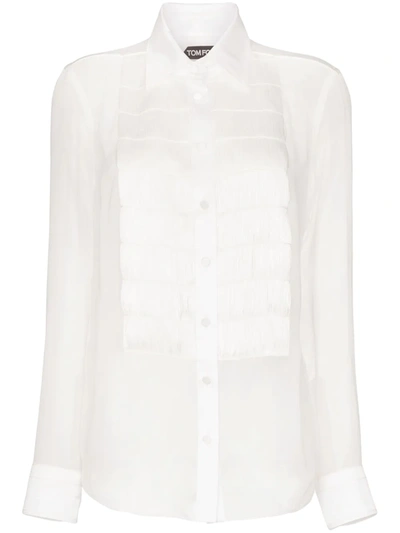 Tom Ford Bib-front Shirt In White