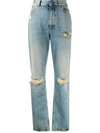 GUCCI DISTRESSED-EFFECT STRAIGHT-LEG JEANS