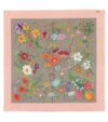 Gucci Gg Flora Print Silk Twill Scarf In Pink
