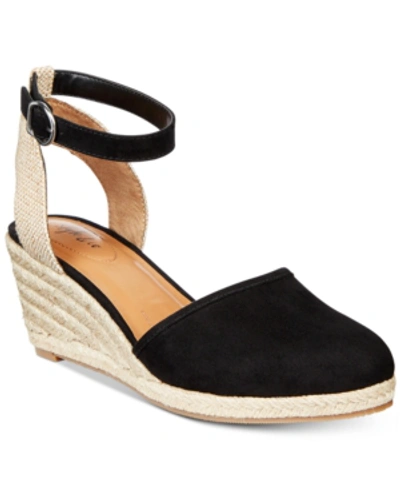 Style & Co Mailena Wedge Espadrille Sandals, Created For Macy's Women's Shoes In Black