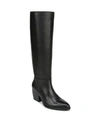 Naturalizer Fae Wide Calf Pointed Toe Knee High Western Boots In Black Leather