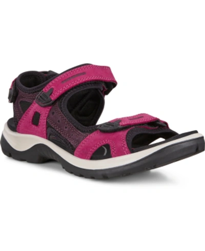 Ecco Women's Yucatan Sandals Women's Shoes In Sangria/ Fig Nubuck