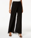 Msk Women's Glittered Pull-on Palazzo Pants In Black