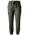 TINSELTOWN JUNIORS' HIGH WAISTED PULL ON UTILITY JOGGER PANTS