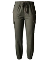 Tinseltown Juniors' High Waisted Pull On Utility Jogger Pants In Olive