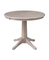 International Concepts 36" Round Top Pedestal Table With 12" Leaf In Gray